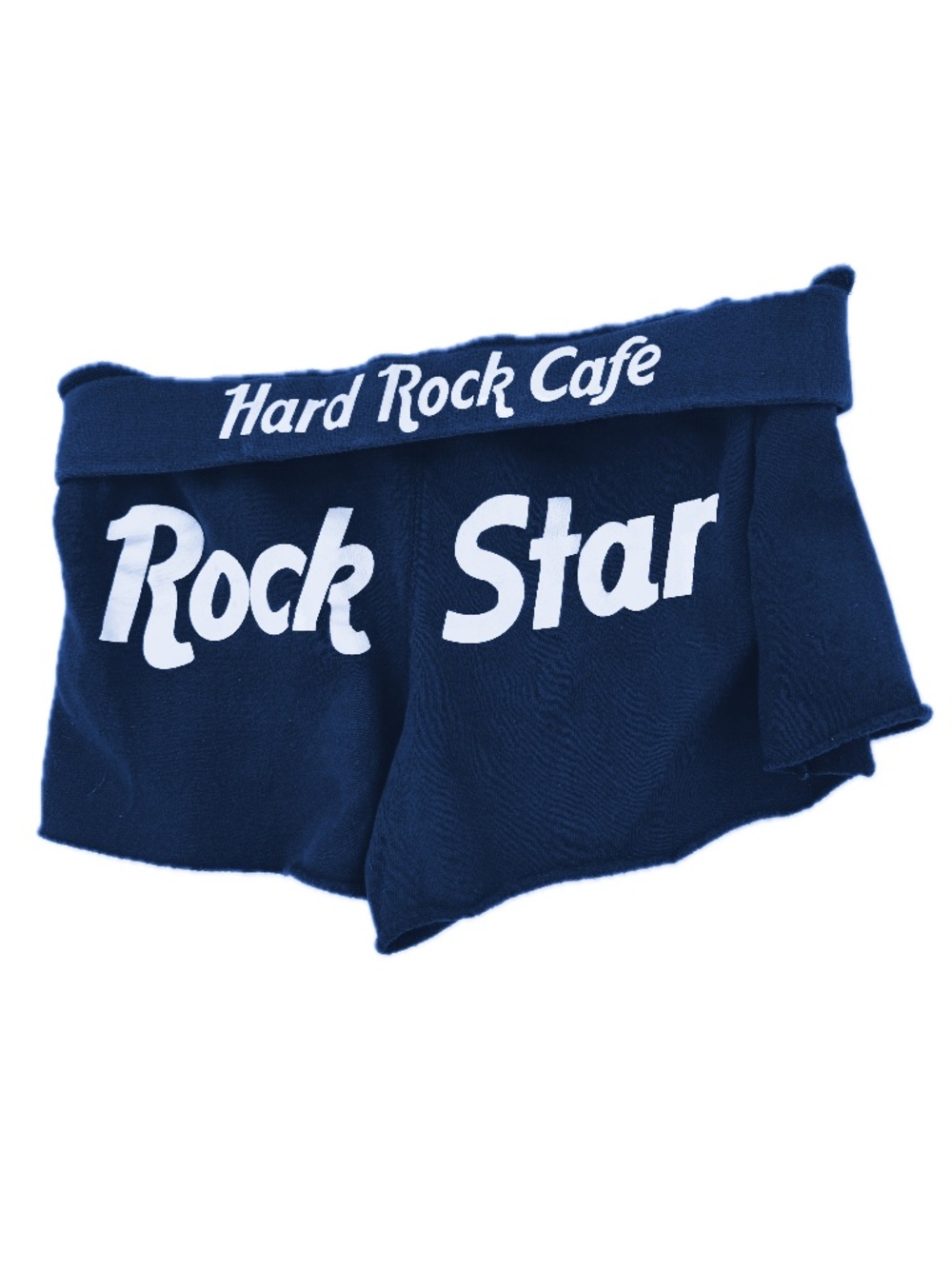 Hard Rock Cafe Navy "Rock Star" Vintage Athletic Bootie Sweat Shorts Size Medium - Picture 11 of 13